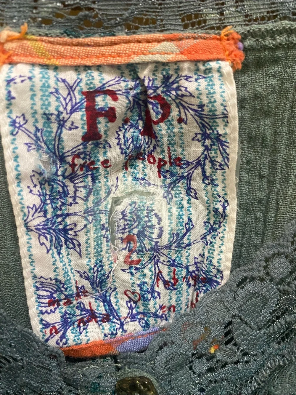 Free People Vintage Circa 2000 Lace trimmed dress